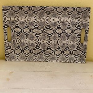 Faux Leather Snake Print Tray